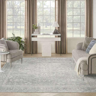 Nourison Astra Machine Washable ASW11 Light Grey Area Rug Swatch Image