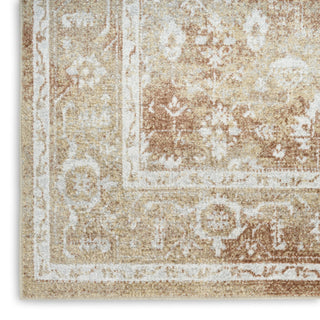 Nourison Astra Machine Washable ASW11 Rust Multicolor Area Rug Corner Image
