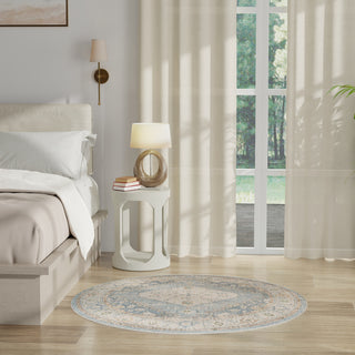 Nourison Astra Machine Washable ASW11 Silver Blue Area Rug Room Image Feature