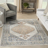 Nourison Astra Machine Washable ASW11 Grey Area Rug Room Image Feature