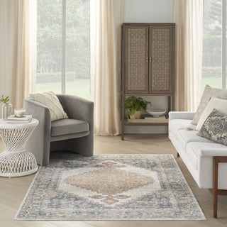 Nourison Astra Machine Washable ASW11 Grey Area Rug Room Image Feature