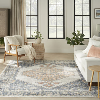 Nourison Astra Machine Washable ASW11 Grey Area Rug Room Image Feature