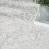 Nourison Astra Machine Washable ASW11 Light Grey Area Rug Corner Image