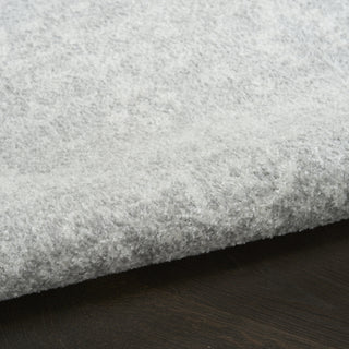 Nourison Astra Machine Washable ASW11 Light Grey Area Rug Corner Image
