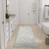 Nourison Astra Machine Washable ASW11 Light Grey Area Rug Corner Image