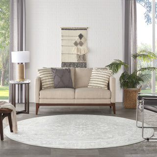 Nourison Astra Machine Washable ASW11 Light Grey Area Rug Room Image Feature