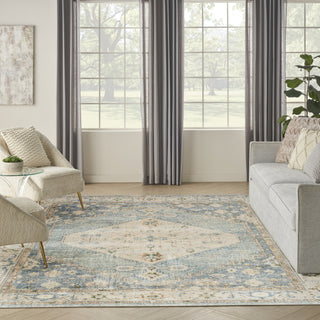 Nourison Astra Machine Washable ASW11 Silver Blue Area Rug 