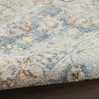 Nourison Astra Machine Washable ASW12 Beige Blue Area Rug Corner Image