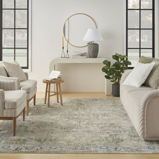 Nourison Astra Machine Washable ASW12 Blue Green Area Rug Room Image Feature