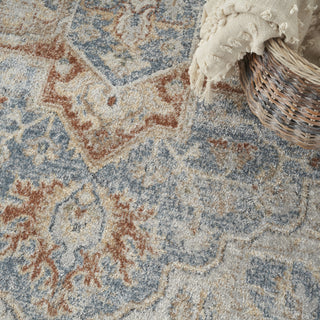 Nourison Astra Machine Washable ASW12 Denim Multicolor Area Rug Corner Image
