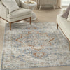 Nourison Astra Machine Washable ASW12 Denim Multicolor Area Rug Corner Image