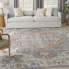 Nourison Astra Machine Washable ASW12 Denim Multicolor Area Rug Corner Image