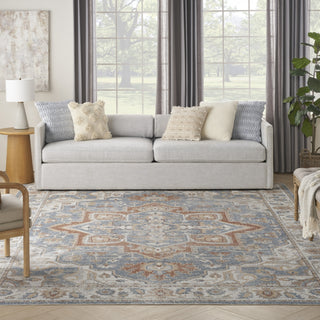 Nourison Astra Machine Washable ASW12 Denim Multicolor Area Rug Room Image Feature