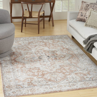 Nourison Astra Machine Washable ASW12 Gold Multicolor Area Rug Corner Image
