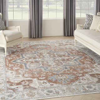 Nourison Astra Machine Washable ASW12 Gold Multicolor Area Rug Corner Image