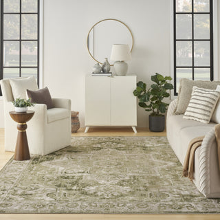 Nourison Astra Machine Washable ASW12 Ivory Green Area Rug Room Image Feature