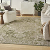 Nourison Astra Machine Washable ASW12 Ivory Green Area Rug Corner Image