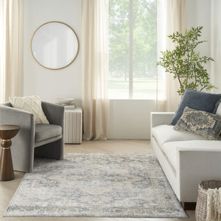 Nourison Astra Machine Washable ASW12 Grey Area Rug Room Image Feature