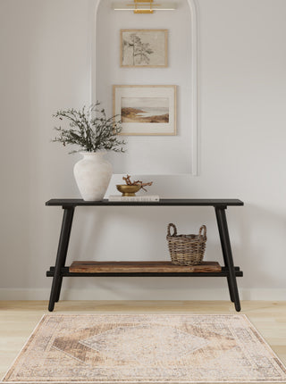 Nourison Astra Machine Washable ASW13 Beige Area Rug Corner Image