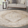 Nourison Astra Machine Washable ASW13 Beige Area Rug Corner Image
