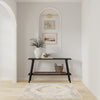 Nourison Astra Machine Washable ASW13 Ivory Blue Area Rug Corner Image