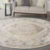 Nourison Astra Machine Washable ASW13 Ivory Blue Area Rug Corner Image