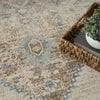 Nourison Astra Machine Washable ASW13 Ivory Blue Area Rug Corner Image