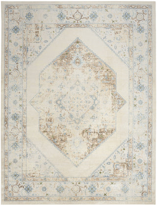 Nourison Astra Machine Washable ASW13 Ivory Blue Area Rug Main Image