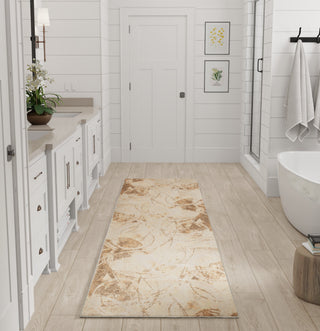 Nourison Astra Machine Washable ASW14 Beige Area Rug Corner Image