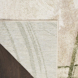 Nourison Astra Machine Washable ASW14 Beige Green Area Rug Corner Image