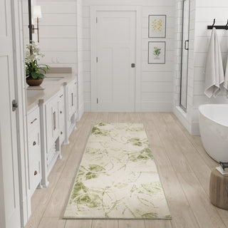 Nourison Astra Machine Washable ASW14 Beige Green Area Rug Corner Image