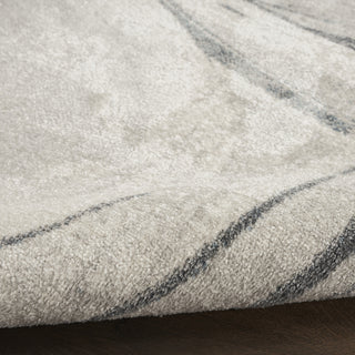 Nourison Astra Machine Washable ASW14 Silver Blue Area Rug Corner Image