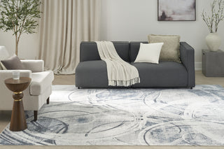 Nourison Astra Machine Washable ASW14 Silver Blue Area Rug Room Image Feature