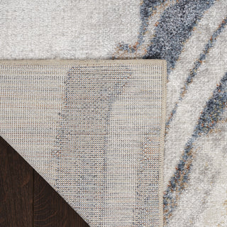 Nourison Astra Machine Washable ASW15 Ivory Blue Area Rug Corner Image