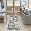 Nourison Astra Machine Washable ASW15 Ivory Blue Area Rug Corner Image