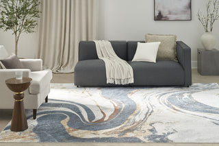 Nourison Astra Machine Washable ASW15 Ivory Blue Area Rug Room Image Feature
