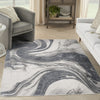Nourison Astra Machine Washable ASW15 Ivory Grey Area Rug Corner Image