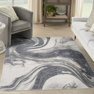 Nourison Astra Machine Washable ASW15 Ivory Grey Area Rug Corner Image