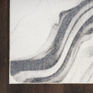 Nourison Astra Machine Washable ASW15 Ivory Grey Area Rug Detail Image