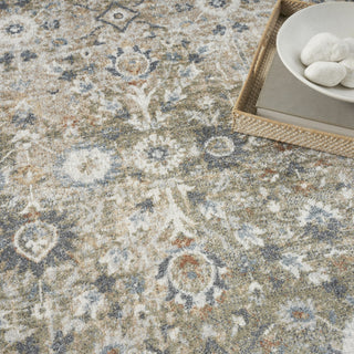 Nourison Astra Machine Washable ASW16 Gold Grey Area Rug Corner Image