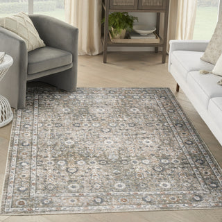 Nourison Astra Machine Washable ASW16 Gold Grey Area Rug Corner Image