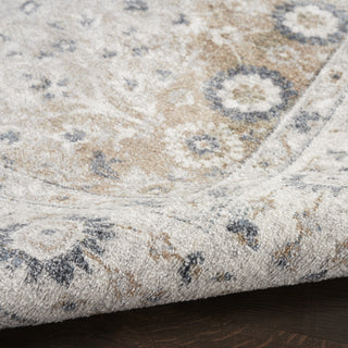 Nourison Astra Machine Washable ASW16 Silver Taupe Area Rug Corner Image