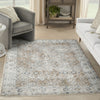 Nourison Astra Machine Washable ASW16 Silver Taupe Area Rug Corner Image