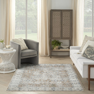 Nourison Astra Machine Washable ASW16 Silver Taupe Area Rug Room Image Feature