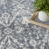 Nourison Astra Machine Washable ASW16 Dark Blue Area Rug Corner Image