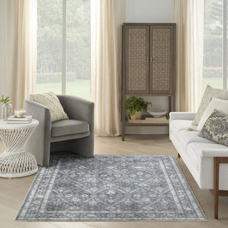 Nourison Astra Machine Washable ASW16 Dark Blue Area Rug Room Image Feature