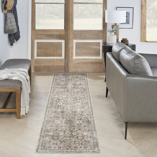 Nourison Astra Machine Washable ASW16 Silver Taupe Area Rug Corner Image