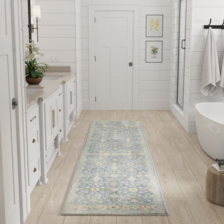 Nourison Astra Machine Washable ASW16 Teal Beige Area Rug Room Scene 4