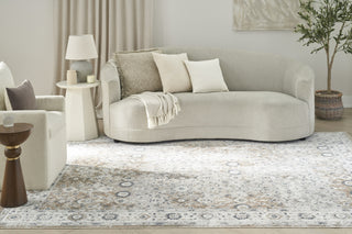 Nourison Astra Machine Washable ASW16 Silver Taupe Area Rug Room Image Feature