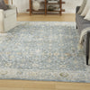 Nourison Astra Machine Washable ASW16 Teal Beige Area Rug Room Scene 3